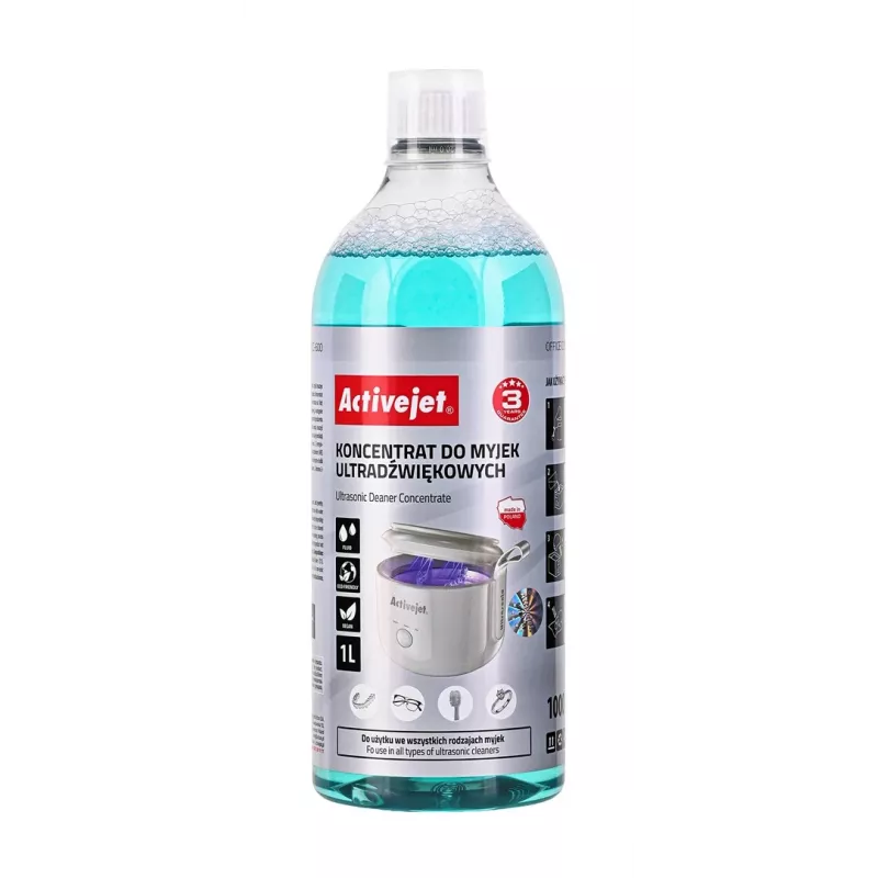 Concentrado de limpieza para limpiador ultrasónico UV ActiveJet AOC-600, 1 L botella pulverizadora