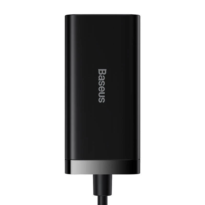 Baseus GaN3 Pro CCGP000101 cargador de sobremesa 100 W, 2x USB-C + 2x USB-A, PD 3.0, QC 4.0+, cable de 1,5 m, negro