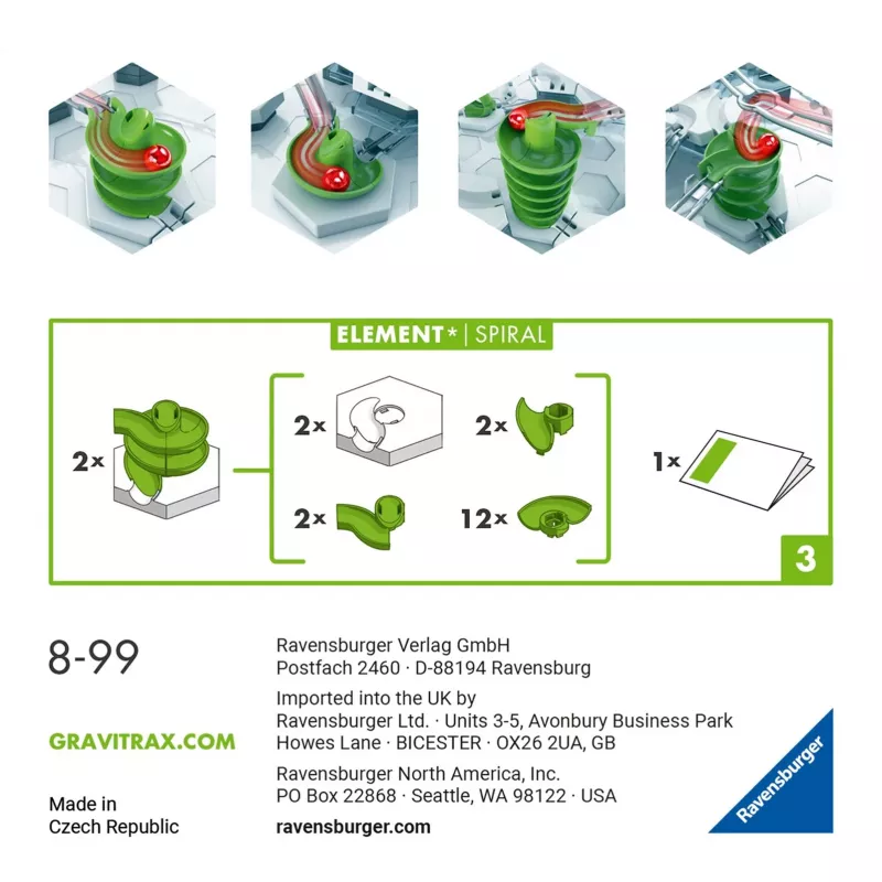 GraviTrax Elemento Espiral Ravensburger 22424 multicolor