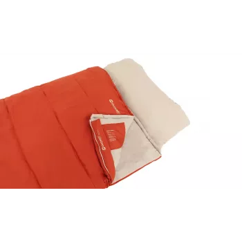 Saco de dormir Outwell Contour Lux rectangular para adultos, poliéster, 2200×850 mm, altura máxima del usuario 190 cm, rojo