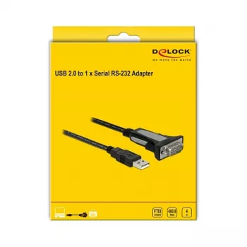 USB 2.0 Type-A a 1 x serie RS-232 DB9 4 m DeLOCK 66323