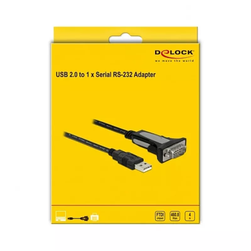 USB 2.0 Type-A a 1 x serie RS-232 DB9 4 m DeLOCK 66323