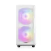 Caja de PC MODECOM AMIRANI ARGB Midi Tower blanca — ATX/ITX, GPU 35 cm, disipador de CPU 16,5 cm, 2 ventiladores de 200 mm