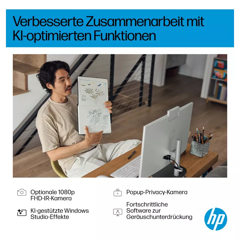 HP All-in-One PC (solución completa) 27-ct2073ng AMD Ryzen AI 7-350 512GBSSD 16GB Blanco (27-ct2073ng)