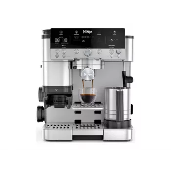 Cafetera espresso Ninja ES601EU — depósito de agua de 2 L, capacidad de 1 taza, negra/acero inoxidable