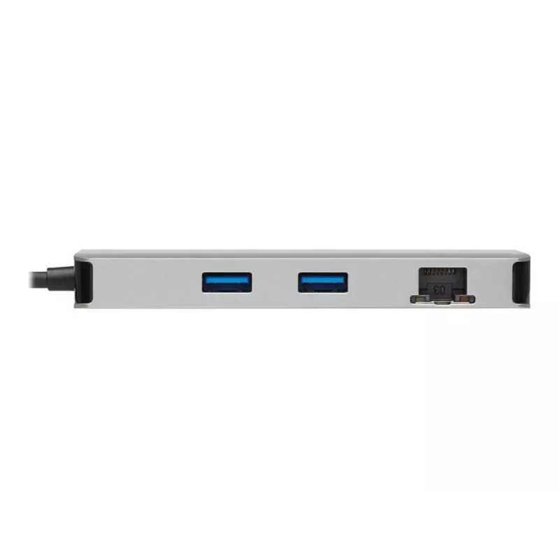 Dock USB-C Eaton Tripp Lite, doble pantalla - 4K 60 Hz HDMI, USB 3.2 Gen 1, hub USB-A, GbE, tarjeta de memoria, función de carga PD 100W, gris - Estación de acoplamiento - USB-C - 2 x HDMI - 1GbE (U442-DOCK