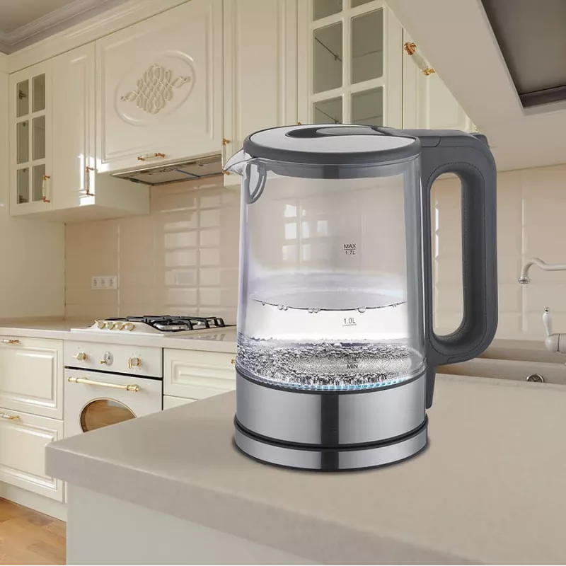 Hervidor de agua Maestro MR-053 1,7 l 2200 W cuerpo de cristal negro con indicador de nivel de agua