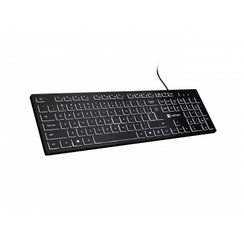 Teclado con cable NATEC HERRING GLOW distribución US con retroiluminación blanca