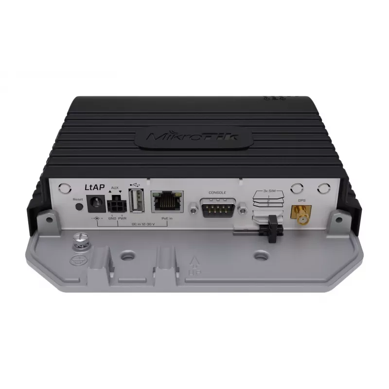 MikroTik LtAP LTE6 kit LtAP-2HnD&FG621-EA punto de acceso LTE, 4G LTE Cat.6 300 Mbit/s, Wi-Fi 4 2,4 GHz, 1x Gigabit Ethernet, entrada PoE, GPS, negro