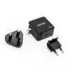 Unitek P1117B Cargador universal móvil USB-C PD 65W, 2x USB‑C PD + 1x USB‑A, Negro