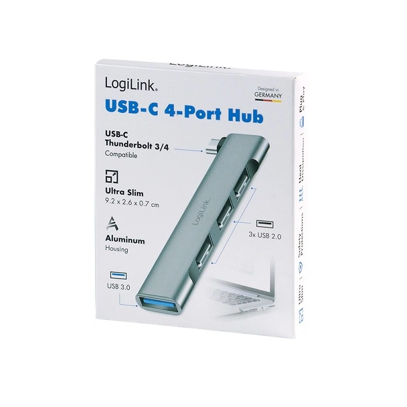 Hub LogiLink USB 3.2 Gen1 4 puertos USB-C 1x USB3.0 AF 3x USB2.0 AF UA0437