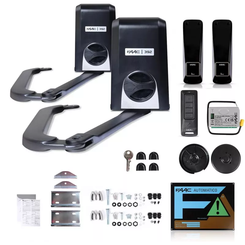 Kit de motor para puerta FAAC 392 24V para puertas de dos hojas de hasta 5 m de anchura total