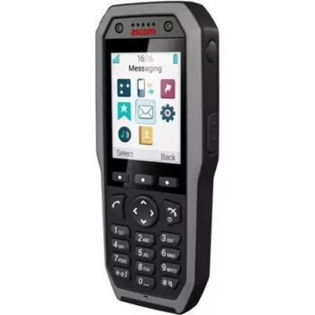 ASCOM d83 Protector EX – terminal DECT para entornos con riesgo de explosión (pantalla LED en color de 2,4\ | Bluetooth | audio de banda ancha | conforme a ATEX) – en negro (DH8-ACAB)