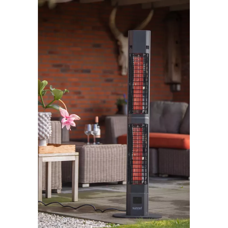 SUNRED | Calefactor | RD-DARK-3000L, Valencia Dark Lounge | Infrarrojos | 3000 W | Negro | IP55