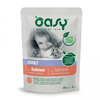 Oasy trozos en salsa Adult salmón 85 g