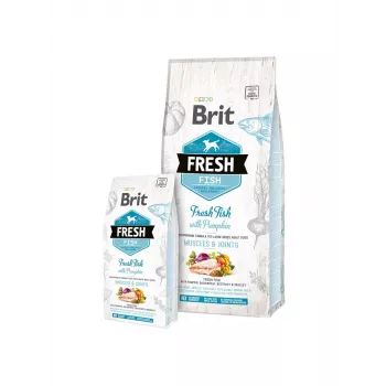 Comida seca para perros Brit Fresh Fish with Pumpkin Adult Large Muscles & Joints 12 kg, proteína 26% grasa 14% sin cereales