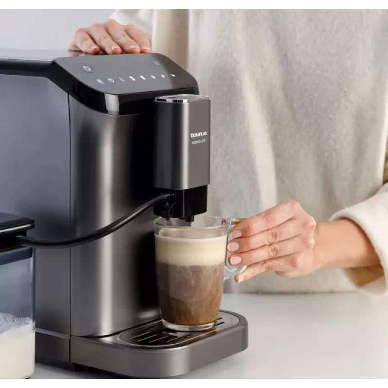 Cafetera espresso Taurus Accento Latte superautomática, molinillo integrado, depósito de agua de 1,5 L, entrada de café en grano
