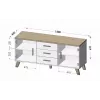 Aparador Cama LOTTA 150 2D3S roble wotan + negro mate