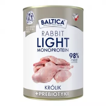BALTICA Nutraceutic Monoprotein Light Conejo con prebióticos - Comida húmeda para perros - 400g