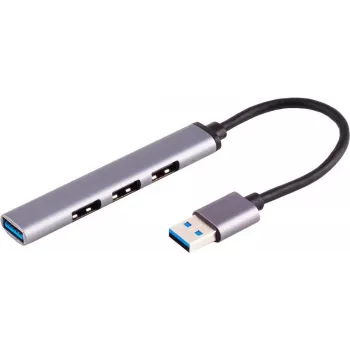 Concentrador USB S/CONN 13-50001 USB 3.2 Gen 1 Type-A 5000 Mbit/s gris