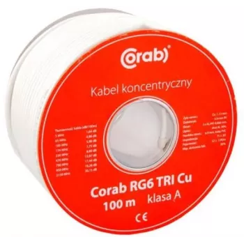 Cable coaxial RG6 TRI Cu CORAB (bobina de 100 m) clase A