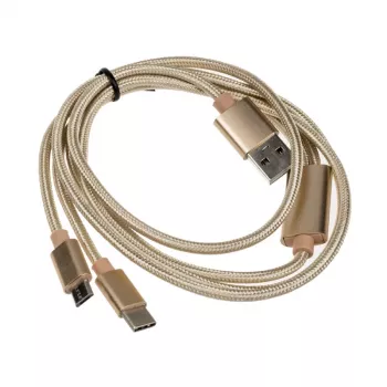 Cable USB Akasa AK-CBUB42-12GL 1,2 m USB 2.0 USB A USB C/Micro-USB B Oro (AK-CBUB42-12GL)