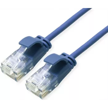 ROLINE GREEN Cable de parcheo UTP Cat.6A (clase EA), LSOH, delgado, azul, 5 m (21.44.3947)