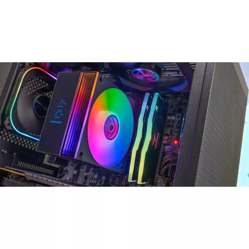 Ventilador para CPU TACENS Mars Gaming MCPU-LCD, ventilador de 120 mm, TDP 300 W, compatible con LGA1700/1200/115x/1366 y AM4/AM5, negro
