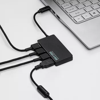 Akyga AK-AD-52 hub USB-C activo, USB-C (M) a 4x USB-A (F), USB 3.1, 20 cm