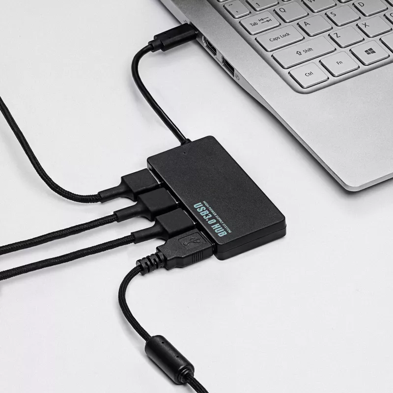 Akyga AK-AD-52 hub USB-C activo, USB-C (M) a 4x USB-A (F), USB 3.1, 20 cm