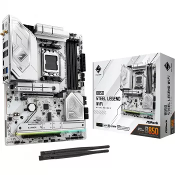 Placa base ASROCK B850 Steel Legend WiFi ATX — AMD B850, socket AM5, DDR5, 4x DIMM, 4x M.2, Wi-Fi 7, 2.5Gb LAN