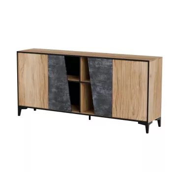Cómoda Cama 4D OVO 180x38xH83 roble/hormigón