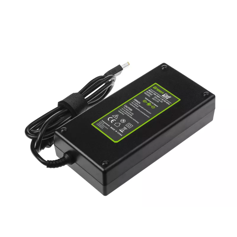 Fuente de alimentación Green Cell AD117P 170W 20V 8,5A para portátiles Lenovo, interior AC/DC, negra