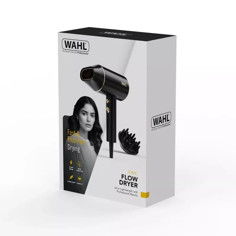 Secador de pelo Wahl Ionic Flow 2100 W negro, dorado