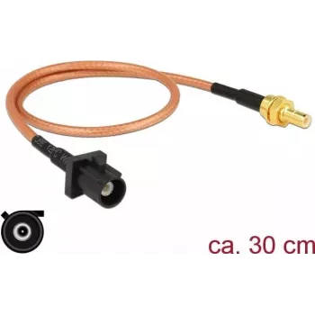 Cable coaxial DeLOCK 89676 RG-316 0,3 m FAKRA A SMB negro marrón dorado
