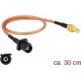 DeLOCK 89676 cable de antena FAKRA A (M) a SMB (M), RG-316, 0,3 m