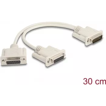 Cable serie DeLOCK 65833 beige 0,3 m DB-15 2 x DB-15