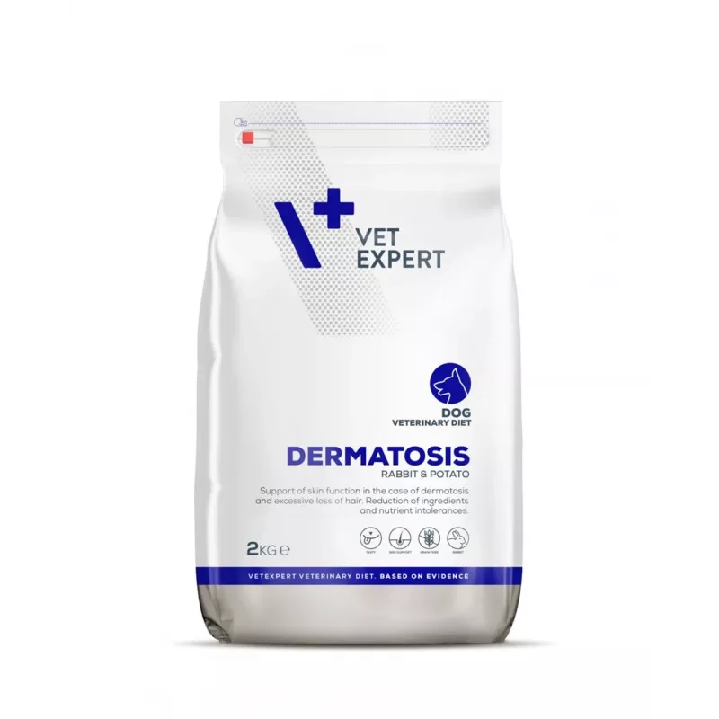 Pienso para perros VETEXPERT Veterinary Diet Dermatosis conejo y patata 2 kg — perros adultos, monoproteico, sin cereales/sin gluten/sin soja