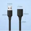 Adaptador alargador Ugreen USB 3.0 (hembra) a USB 3.0 (macho) 2 m (negro)