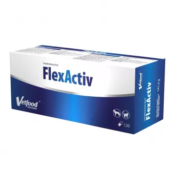 VetFood FlexActiv apoyo articular para perros y gatos, 120 cápsulas