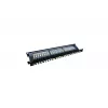 Patch Panel 19 pulgadas 24 puertos, CAT6, S/FTP, 1U, gestión de cables, negro (completo)