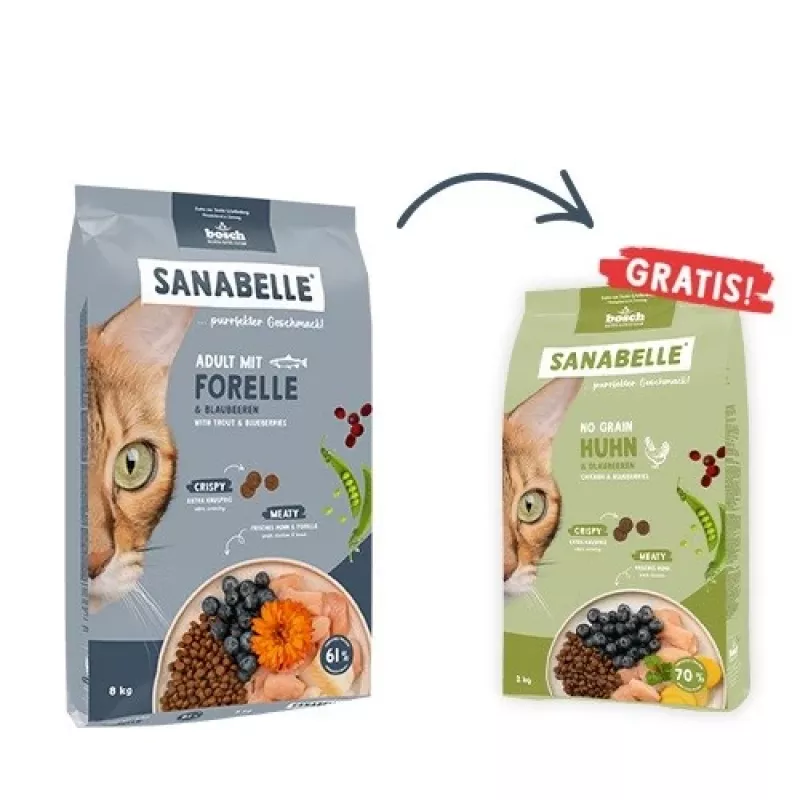 BOSCH Sanabelle Adult Forelle & Blaubeeren - pienso seco para gatos - 2 kg