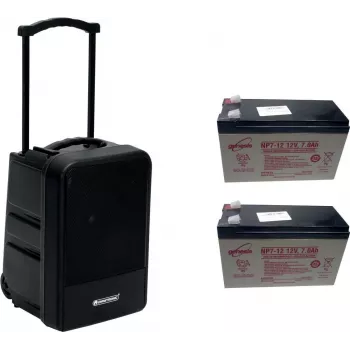Sistema PA inalámbrico portátil Omnitronic MOM-10BT4 con Bluetooth, 2x batería recargable