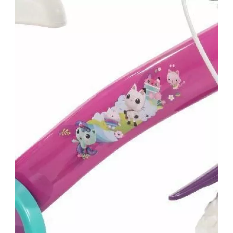 Bicicleta infantil HUFFY GABBI 12 pulgadas, rosa, freno de contrapedal, ruedines, neumáticos de espuma