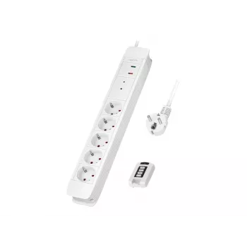 Regleta de enchufes LogiLink LPS402 1,5 m 5 tomas AC para interior blanco