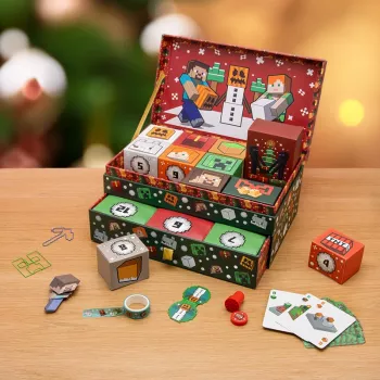 Caja de almacenamiento calendario de adviento Paladone PP15749MCF Minecraft 24 sorpresas