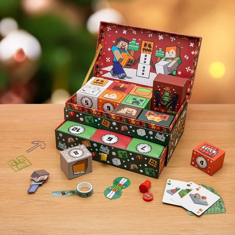 Caja de almacenamiento calendario de adviento Paladone PP15749MCF Minecraft 24 sorpresas