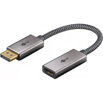 Cable adaptador Plus DisplayPort a HDMI, 4K @ 60Hz (gris, 20 cm, 32 Gbit/s)