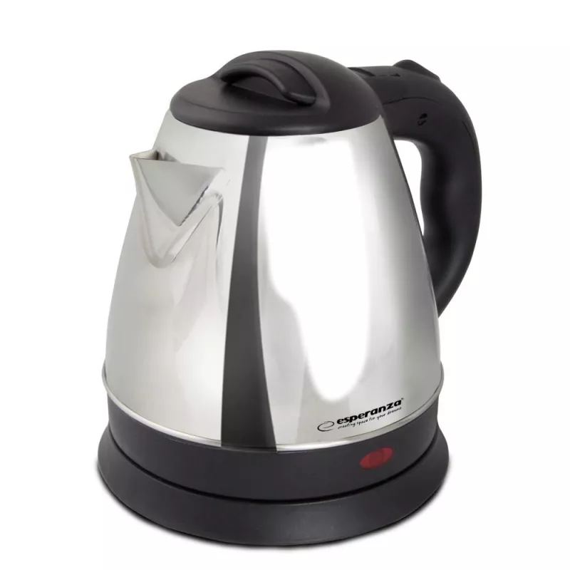 Hervidor de agua ESPERANZA 1,0 L acero inoxidable y plástico, 1350 W, inalámbrico, apagado automático