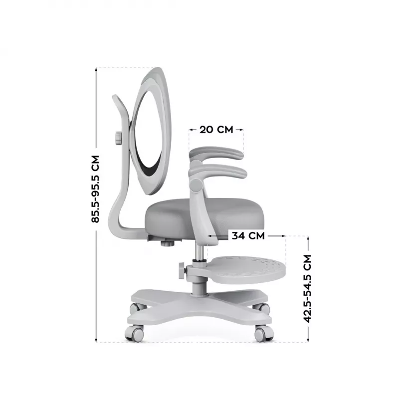 Silla de oficina giratoria mark adler Junior 4.6 gris — silla de trabajo ergonómica compacta